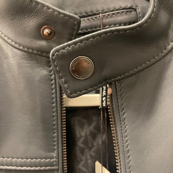 Michael Kors Leather Racer Jacket - Picture 5 of 7